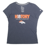 NIKE Womens Blue Orange H18TORY Graphic T-Shirt XL Short Sleeve V-Neck