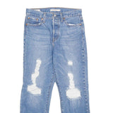 LEVI'S Wedgie Straight Big E Womens Jeans Blue Regular Straight Denim W26 L26