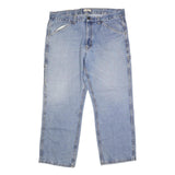 BLUE MOUNTAIN Mens Loose Fit Blue Denim Jeans W40 L31 Casual Cotton Blend Zip