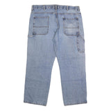 BLUE MOUNTAIN Mens Loose Fit Blue Denim Jeans W40 L31 Casual Cotton Blend Zip