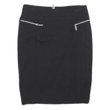 MICHAEL KORS Womens Black Pencil Knee Length Woven Skirt Size M Elegant Zip