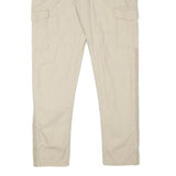 CHICOREE Womens Cotton Blend Beige Slim Tapered Trousers W36 L30 Cargo Pocket