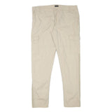 CHICOREE Womens Cotton Blend Beige Slim Tapered Trousers W36 L30 Cargo Pocket