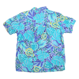 IZOD Womens Blue & Purple Pattern Shirt S Cotton Blend Casual Tropical Print