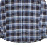 WEATHERPROOF Mens Blue & Brown Check Shirt 2XL Button Down Long Sleeve Cotton