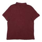 NAUTICA Mens Maroon Cotton Blend Short Sleeve Polo Shirt M Classic Logo Comfort