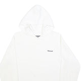 REEBOK Womens White Hoodie UK 14 Cotton Blend Casual Pullover Sweatshirt