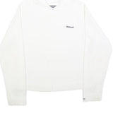 REEBOK Womens White Hoodie UK 14 Cotton Blend Casual Pullover Sweatshirt