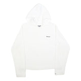 REEBOK Womens White Hoodie UK 14 Cotton Blend Casual Pullover Sweatshirt