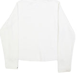 REEBOK Womens White Hoodie UK 14 Cotton Blend Casual Pullover Sweatshirt