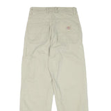 DICKIES Mens Cotton Blend Beige Regular Fit Straight Leg Trousers W26 L28