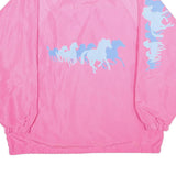HORSELAND Womens Pink Horse Print Outdoor Jacket M Polyester Lightweight