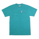 HANES Mens Blue Graphic T-Shirt M Short Sleeve Crew Neck Casual Cotton Blend