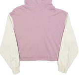 ADIDAS Womens Pink & Cream Cropped Pullover Hoodie UK 6 Cotton Blend Casual