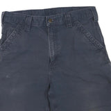 CARHARTT Mens Shorts Dark Blue Cargo Cotton Blend M W32 Workwear Durable