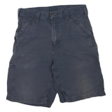 CARHARTT Mens Shorts Dark Blue Cargo Cotton Blend M W32 Workwear Durable