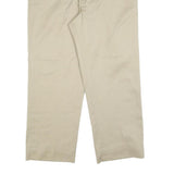 DICKIES Mens Relaxed Beige Cotton Blend Twill Trousers W36 L27 Workwear Zip