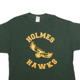 GILDAN Mens Green Holmes Hawks Graphic T-Shirt XL Short Sleeve Crew Neck Casual