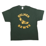 GILDAN Mens Green Holmes Hawks Graphic T-Shirt XL Short Sleeve Crew Neck Casual