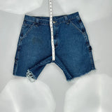 Wrangler Carpenter Shorts - 32W 9L Blue Cotton Blend