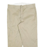 DICKIES Mens Cotton Blend Beige Regular Fit Straight Leg Trousers W40 L29