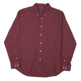 NAUTICA Mens Red & Blue Check Shirt XL Button Down Cotton Blend Casual