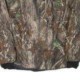 Mens Beige Brown Camouflage Reversible Zip Jacket XL Polyester Blend Outdoor