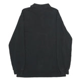 POLO RALPH LAUREN Mens Black Long Sleeve Plain L Cotton Polo Shirt Classic Fit