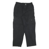 VANS Mens Black Relaxed Cargo Denim Jeans W29 L28 Elastic Waist Zip Closure