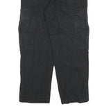 VANS Mens Black Relaxed Cargo Denim Jeans W29 L28 Elastic Waist Zip Closure