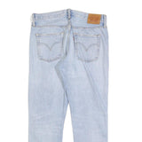 LEVI'S 501 T Womens Jeans Blue Regular Straight Denim Light W32 L28 Distressed