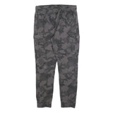 FSBN Mens Cotton Blend Black Camouflage Slim Drawstring Trousers W30 L27