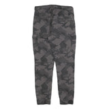 FSBN Mens Cotton Blend Black Camouflage Slim Drawstring Trousers W30 L27