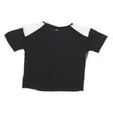 CALVIN KLEIN JEANS Womens Black & White Top Short Sleeve Crew Neck M Lightweight