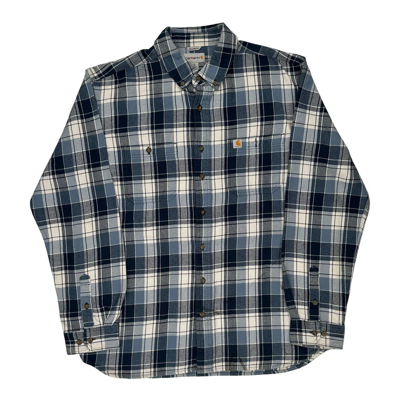 Carhartt Checked Flannel Shirt - XL Blue Cotton