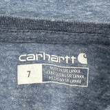 Age 7 Carhartt Long Sleeve T-Shirt - Small Gray Cotton