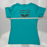 Free Spirit Harley Davidson T-Shirt - Medium Blue Cotton