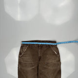 Carhartt Double Knee Carpenter Trousers - 34W 30L Brown Cotton