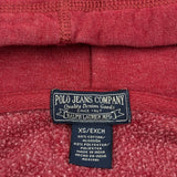 Ralph Lauren Spellout Hoodie - XS Red Cotton Blend