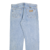 WRANGLER Mens Regular Blue Denim Classic Straight Cotton Jeans W34 L30 Zip