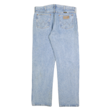 WRANGLER Mens Regular Blue Denim Classic Straight Cotton Jeans W34 L30 Zip