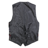 DEVILLE Womens Black & Multi Colour Button Jacket S Cotton Blend Abstract