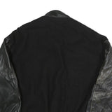 COMFORT ZONE CLOTHING Mens Black & Black Button Jacket XL Cotton Blend Leather