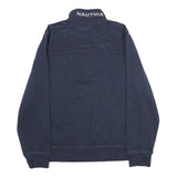 NAUTICA Mens Navy 1/4 Zip Sweatshirt M Cotton Blend Pullover Casual