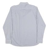 DKNY Mens Blue & White Slim Fit Cotton Shirt XL Formal Checked Shirt