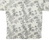 Mens White & Black Pattern Cotton Blend Shirt XL Casual Summer Beachwear