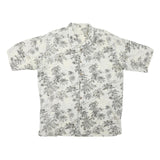 Mens White & Black Pattern Cotton Blend Shirt XL Casual Summer Beachwear