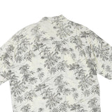 Mens White & Black Pattern Cotton Blend Shirt XL Casual Summer Beachwear