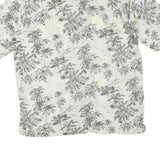 Mens White & Black Pattern Cotton Blend Shirt XL Casual Summer Beachwear