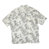 Mens White & Black Pattern Cotton Blend Shirt XL Casual Summer Beachwear